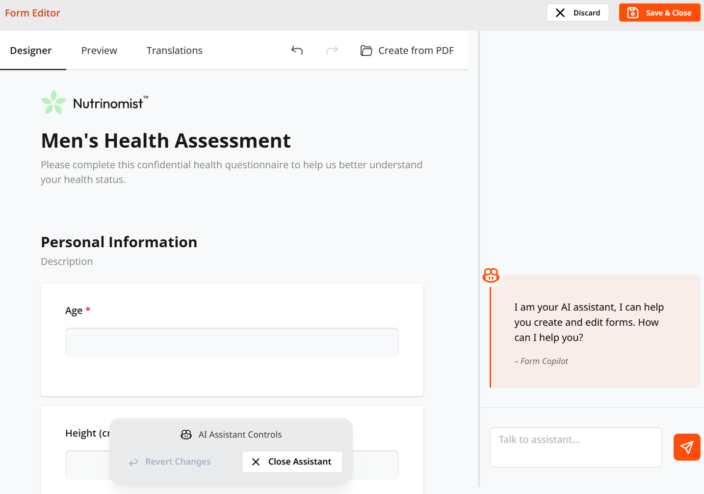 Intelligent formulärskapare med AI